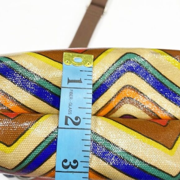 Fossil Crossbody Handbag‎ Womens Coated Canvas Striped Key-Per - Picture 15 of 16